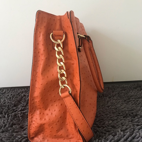 Michael Kors Hamilton Orange Leather Satchel - Picture 2 of 3